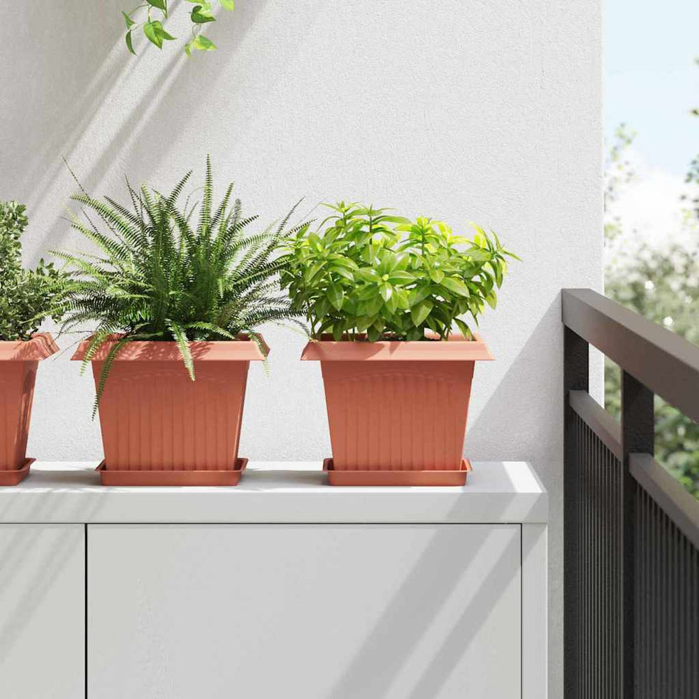 Vidaxl vierkante bloempot 24 pcs baksteenrood 23 x 23 x 17,5 cm