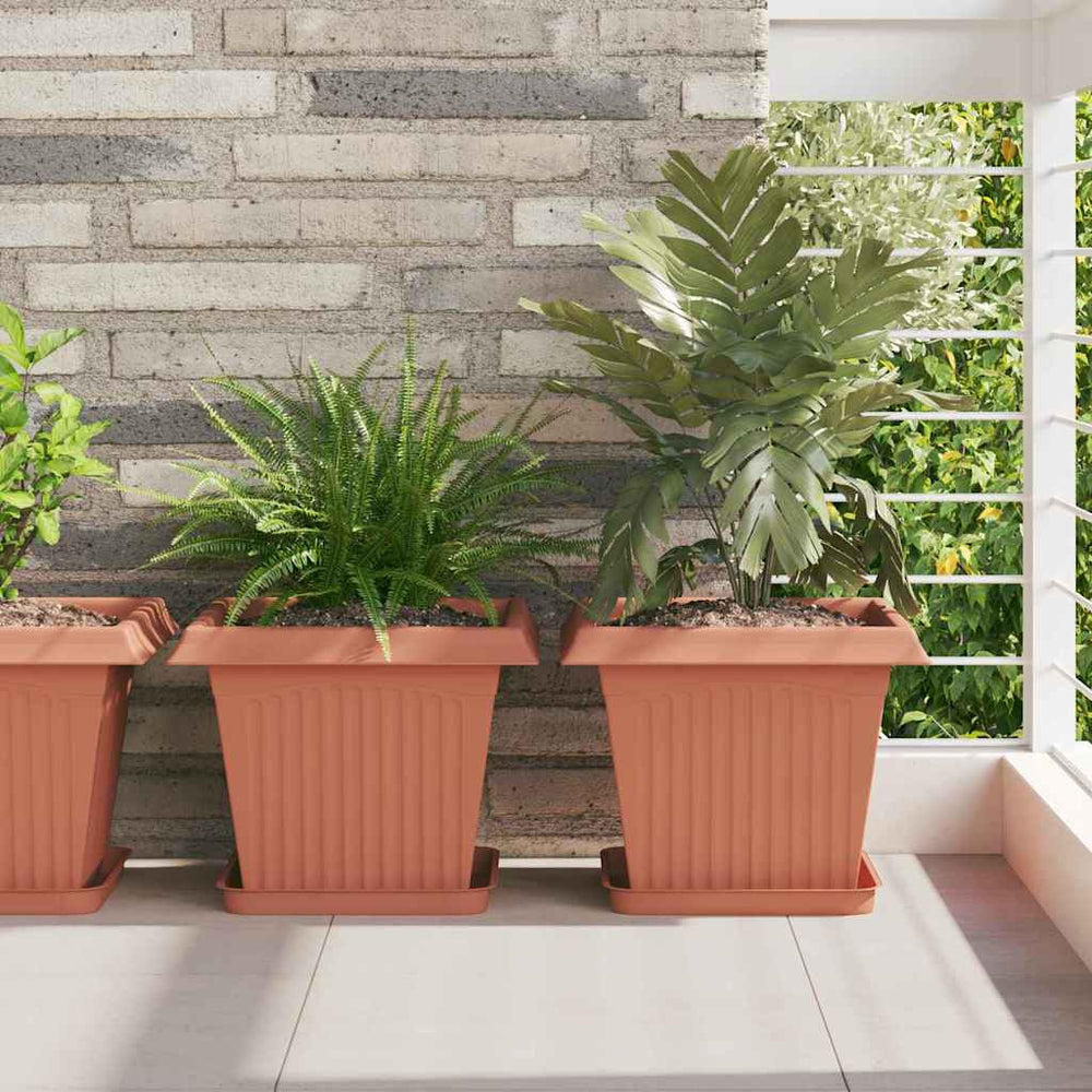 Vidaxl vierkante bloempot 24 pcs baksteenrood 33 x 33 x 26 cm
