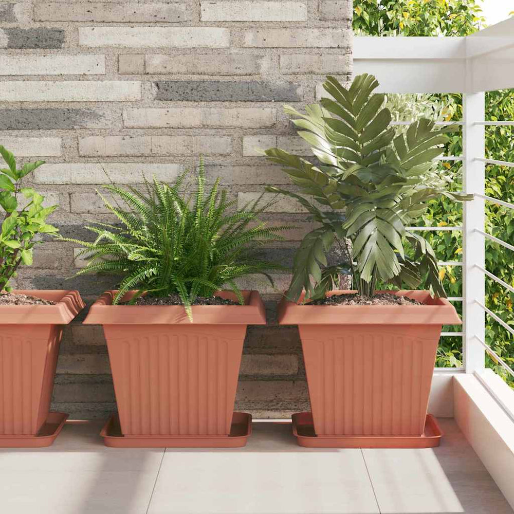 Vidaxl vierkante bloempot 24 pcs baksteenrood 38 x 38 x 30 cm