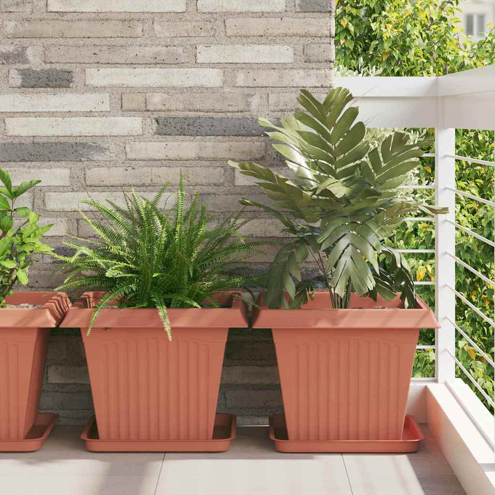 Vidaxl vierkante bloempot 24 pcs baksteenrood 43 x 43 x 33,5 cm