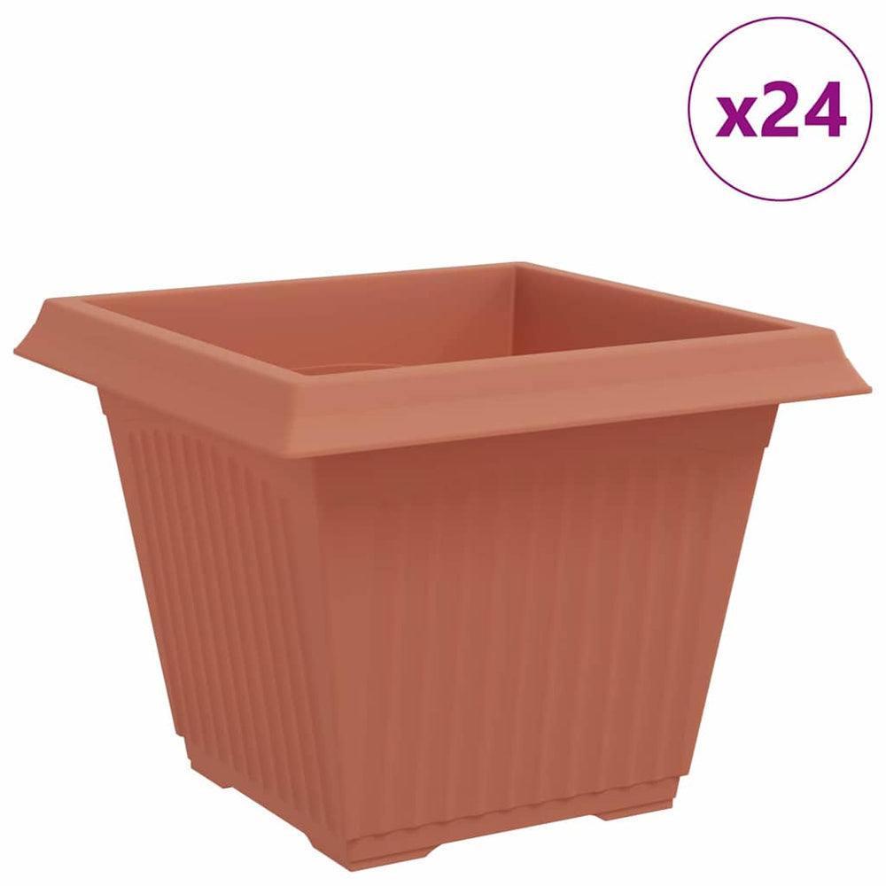 Vidaxl vierkante bloempot 24 pcs baksteenrood 43 x 43 x 33,5 cm