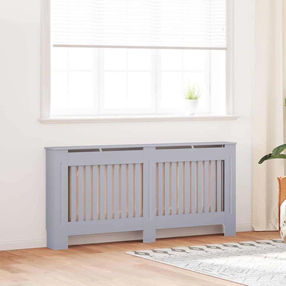 Vidaxl radiatorafdekking 2 pcs grijs 172 x 19 x 81,5 cm bewerkt hout