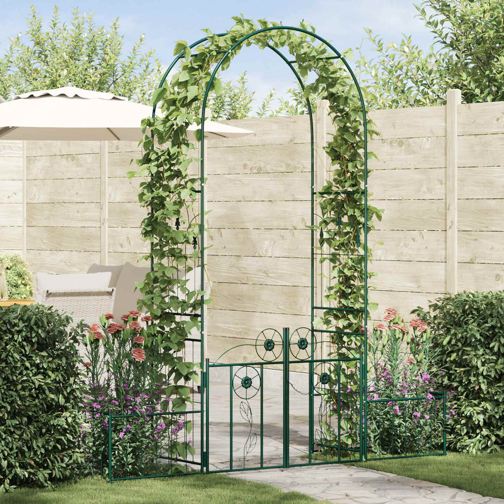Vidaxl tuin boog met slot groen 203 x 50 x 218 cm