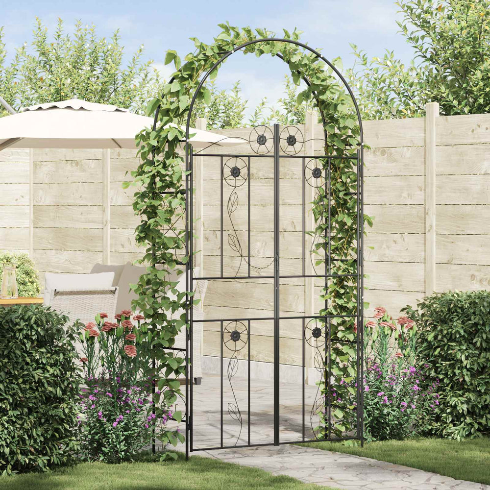 Vidaxl tuin boog effen zwart 115 x 37 x 226 cm
