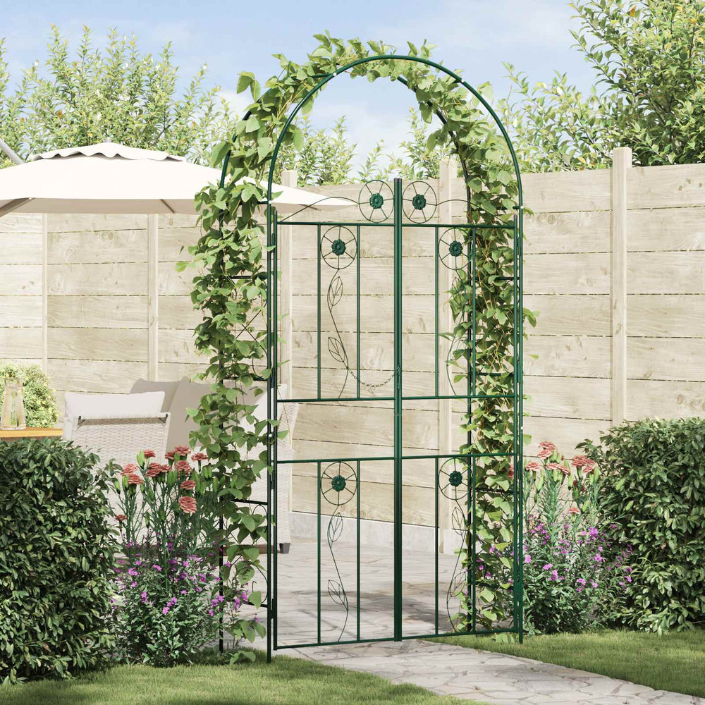 Vidaxl tuin boog effen groen 115 x 37 x 226 cm