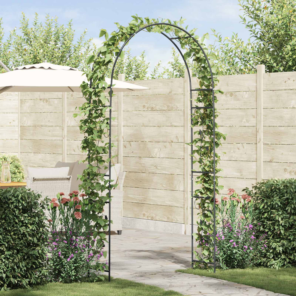 Vidaxl tuin boog bloemen zwart 115 x 37 x 231 cm