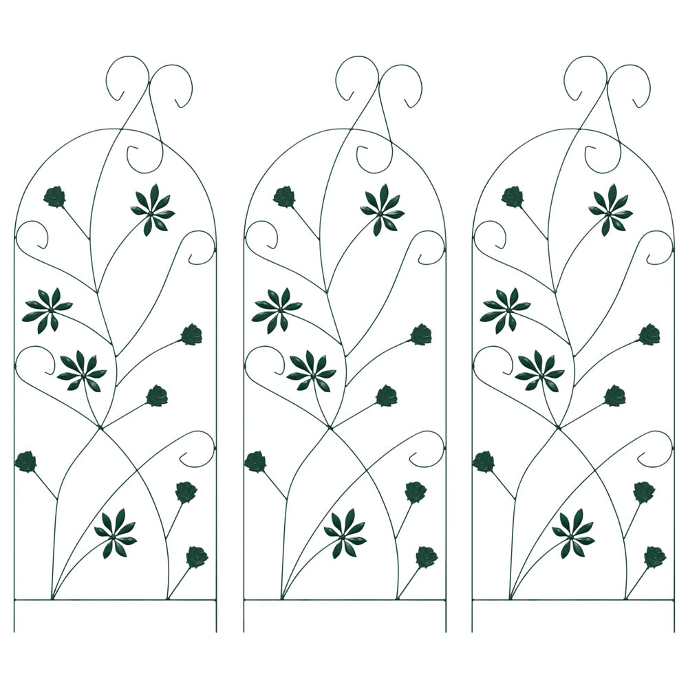 Vidaxl tuinhek 3 pcs groen 112 x 39,5 cm staal