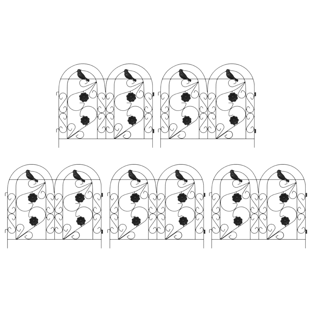 Vidaxl tuinhek latwerk zwart 308,5 x 54,5 x 0,3 cm