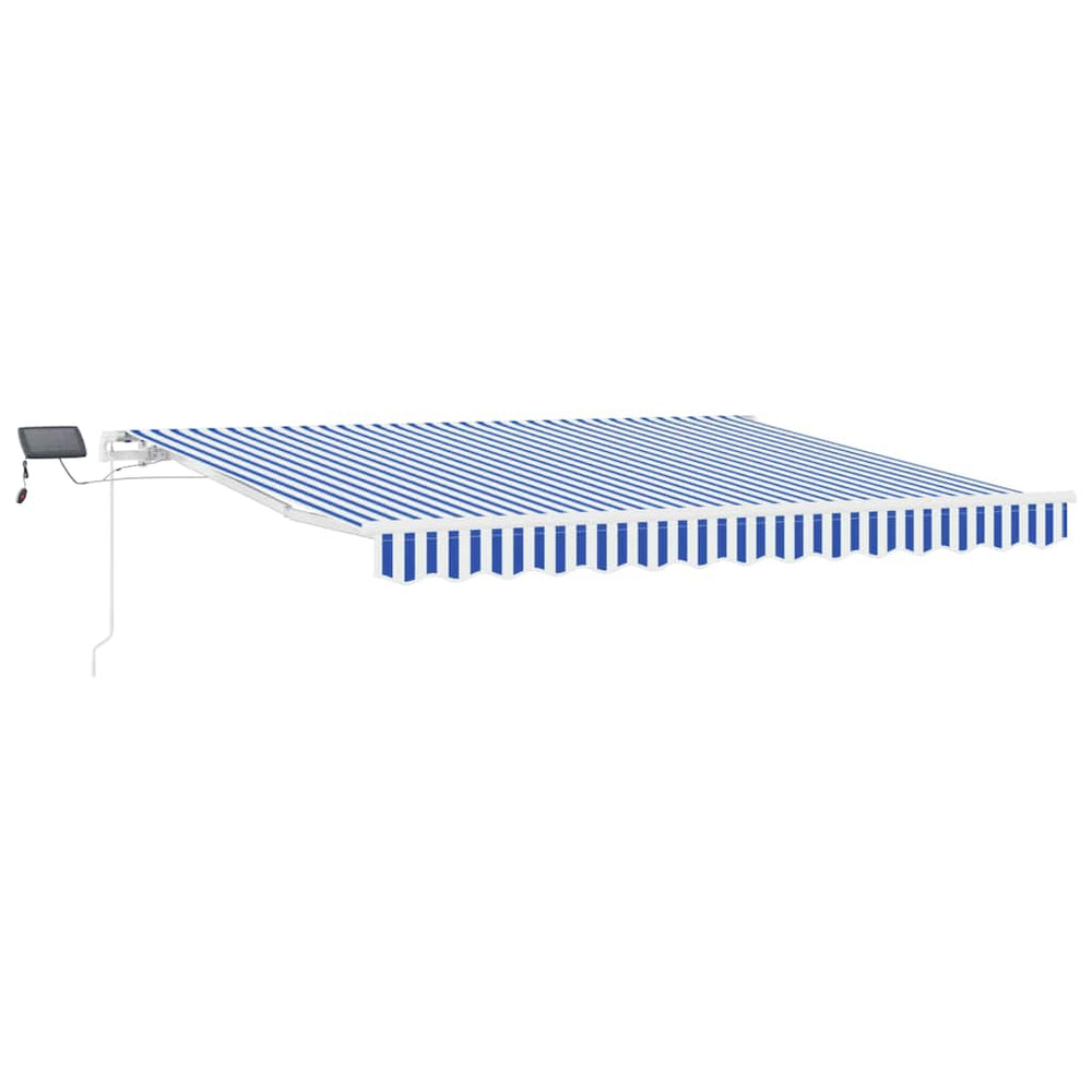 Vidaxl inklapbaar zonnescherm blauw en wit 350 x 250 cm