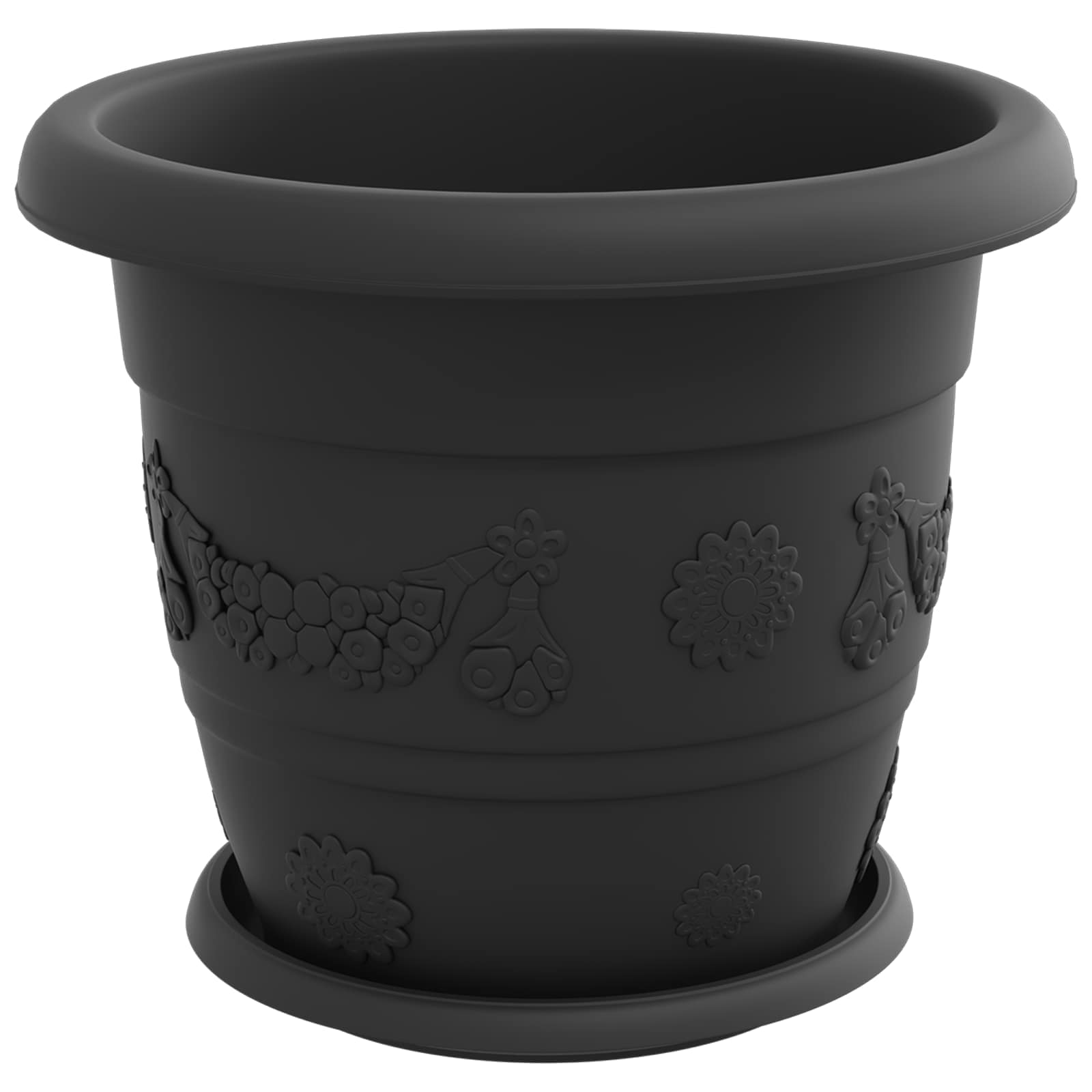 Vidaxl plantenpotten 24 st zwart ø 30 x 25 cm kunststof
