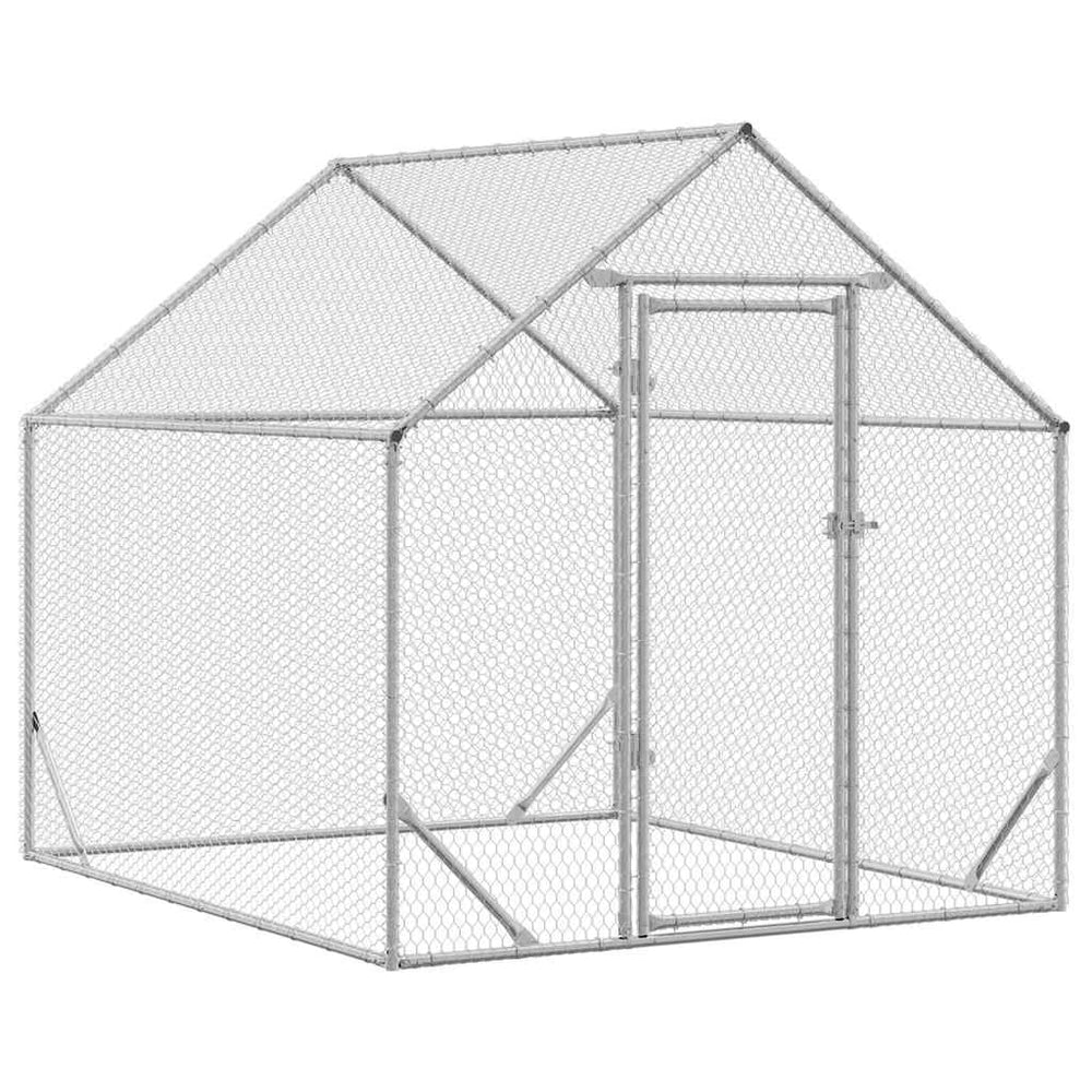 Vidaxl kippenhok zilver 200x170x177cm gegalvaniseerd staal
