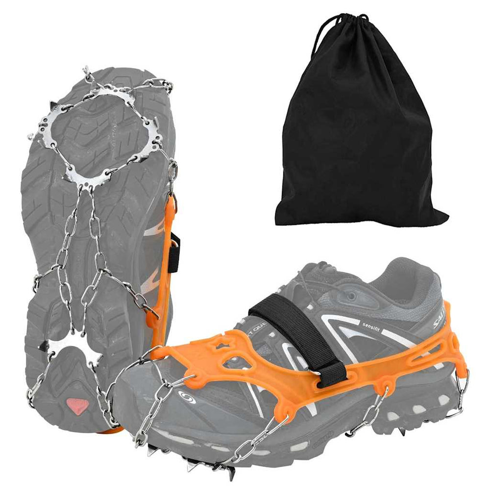 Vidaxl ijs-klemmen voor schoenen met 10 spikes oranje s