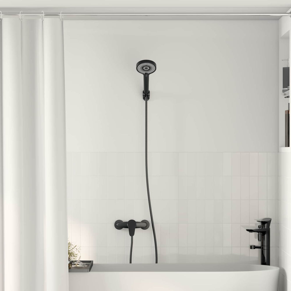 Vidaxl doucheset zwart g 1 2 inch