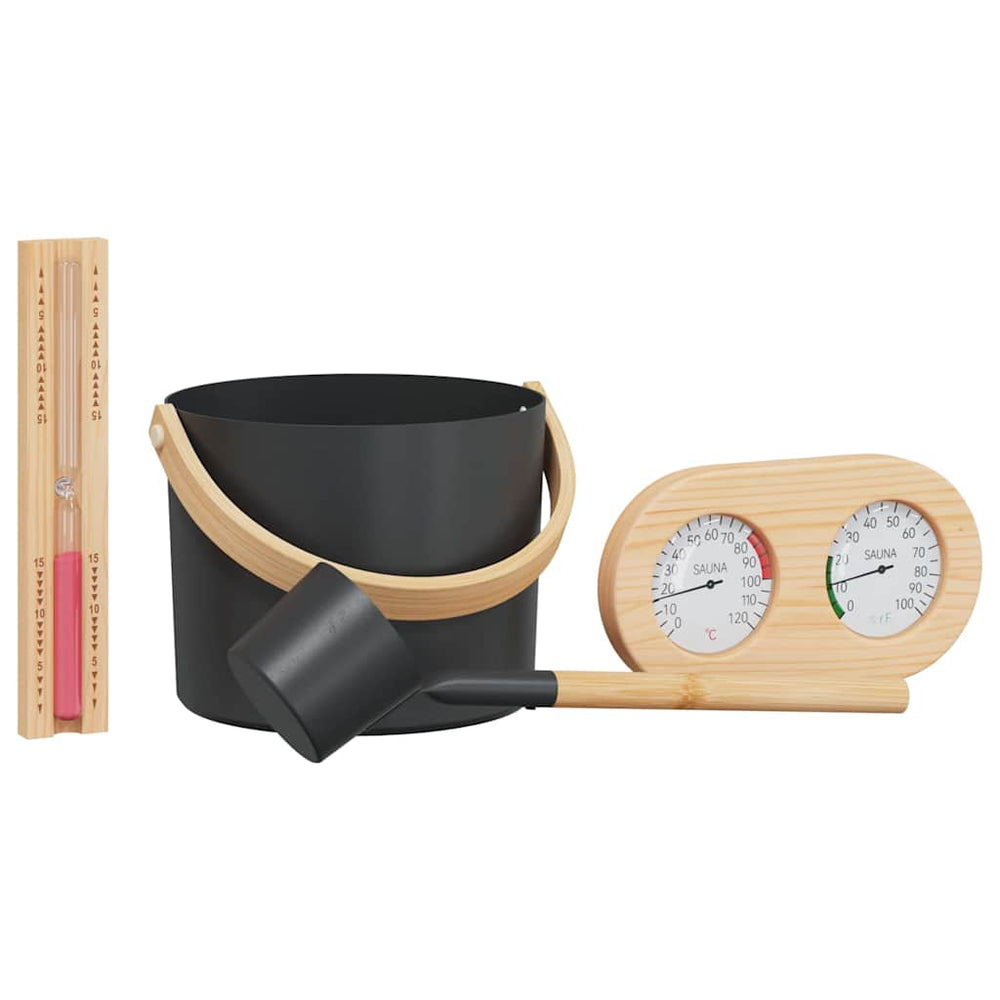 Vidaxl sauna accessoire set 4 pcs zwart