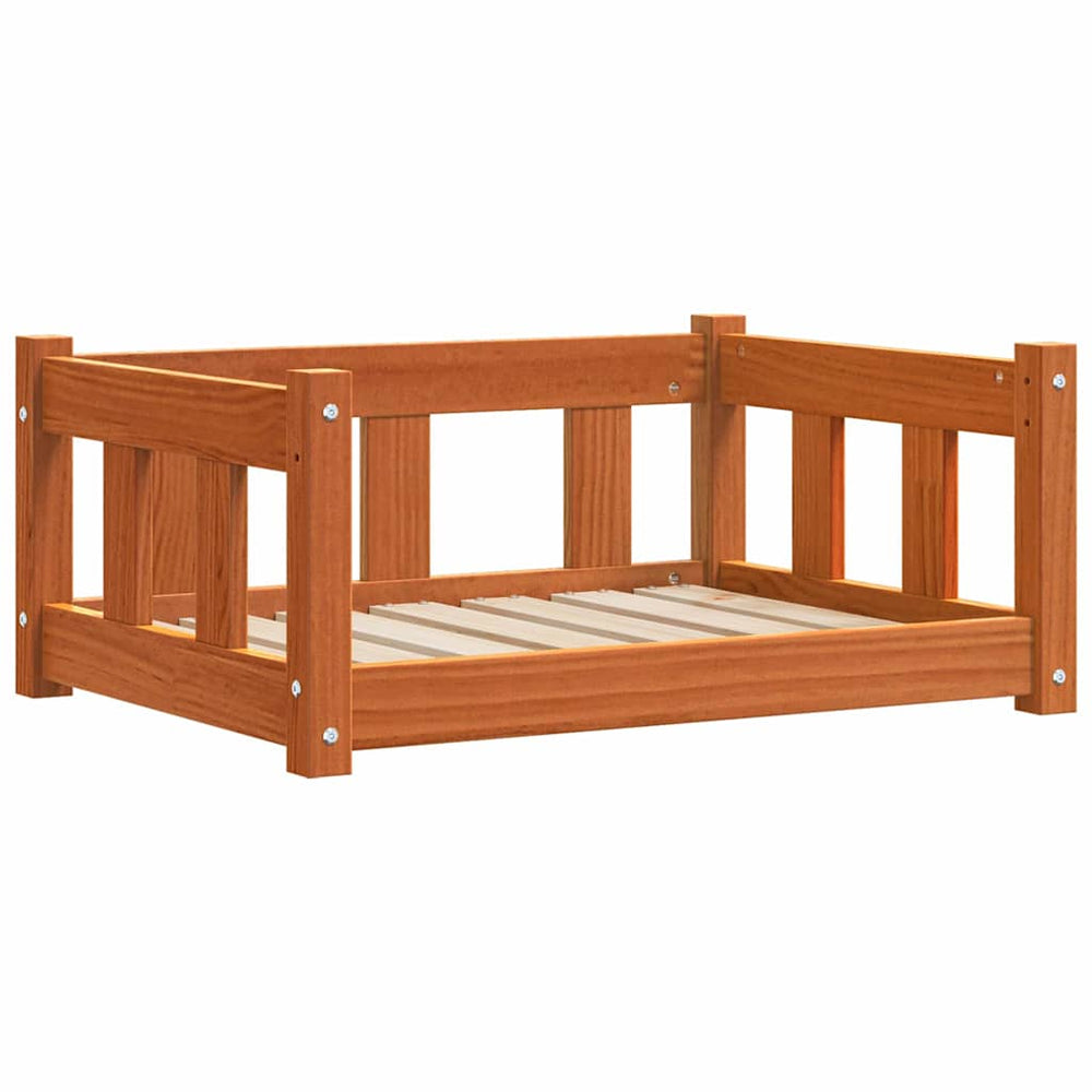 Vidaxl hondenbed wasbruin 65,5 x 50 x 28 cm massief grenenhout