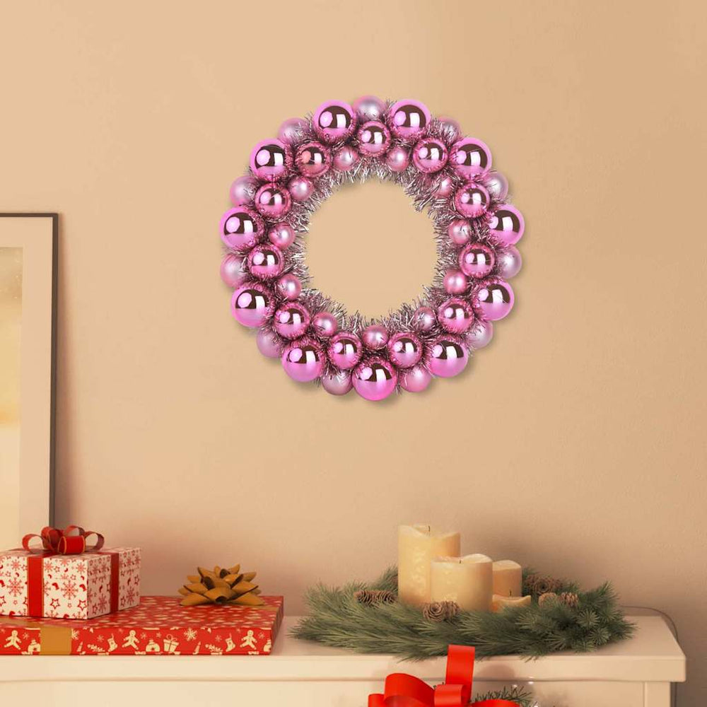 Vidaxl kerstbal kransen 2 pcs roze 33 x 33 x 7 cm polystyreen