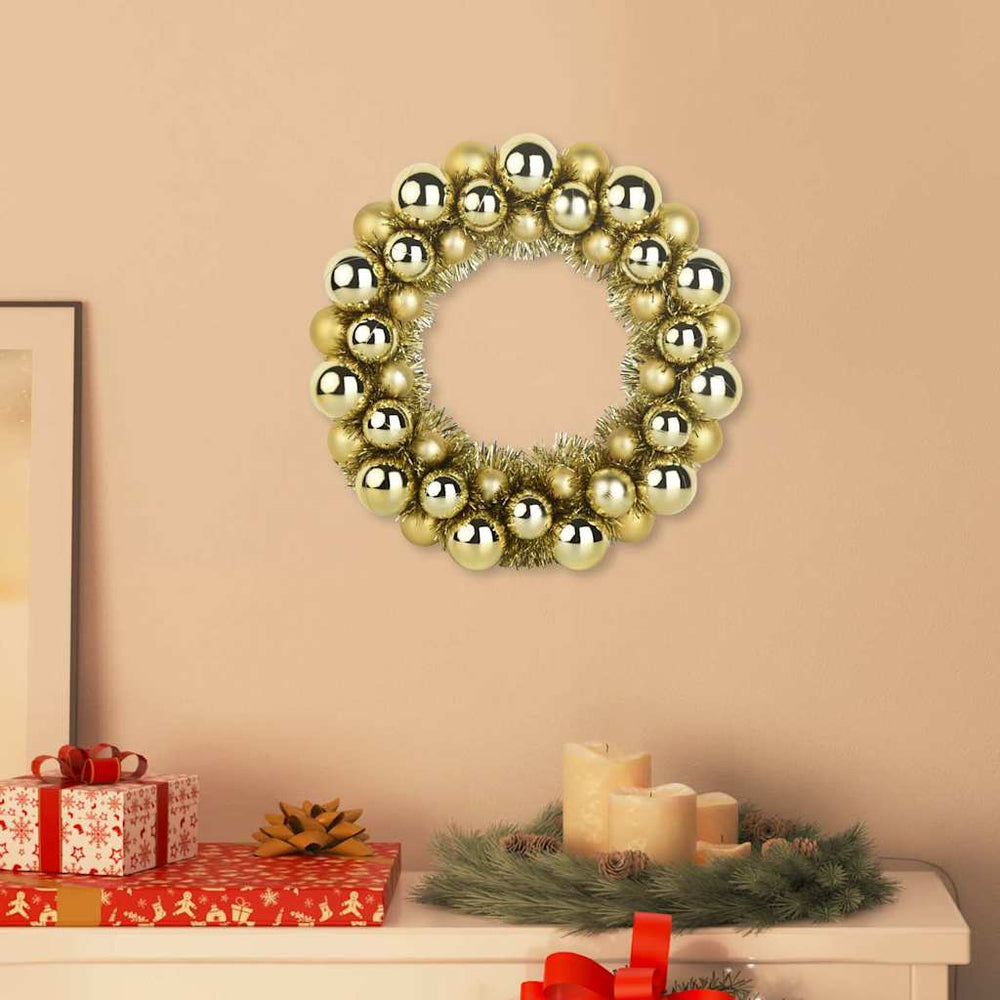 Vidaxl kerstbal kransen 2 pcs goud 33 x 33 x 7 cm polystyreen