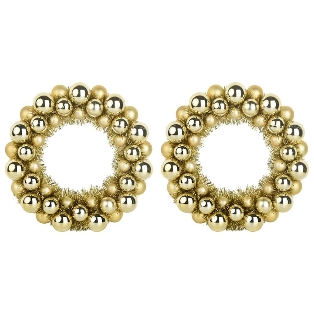 Vidaxl kerstbal kransen 2 pcs goud 33 x 33 x 7 cm polystyreen