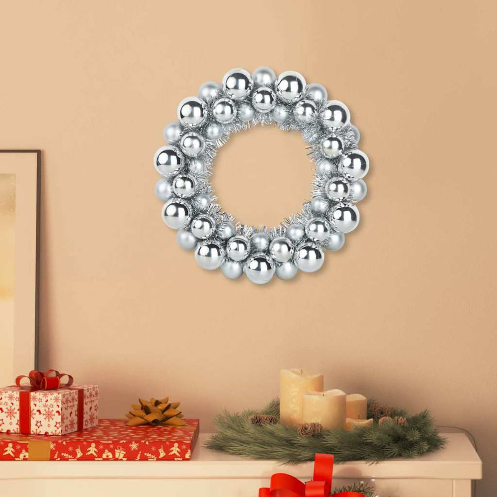 Vidaxl kerstbal kransen 2 pcs zilver 33 x 33 x 7 cm polystyreen