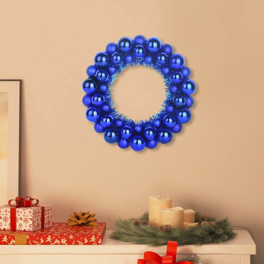Vidaxl kerstbal kransen 2 pcs blauw 33 x 33 x 7 cm polystyreen