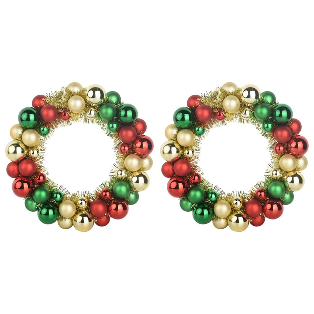 Vidaxl kerstbal kransen 2 pcs multikleur 33 x 33 x 7 cm polystyreen
