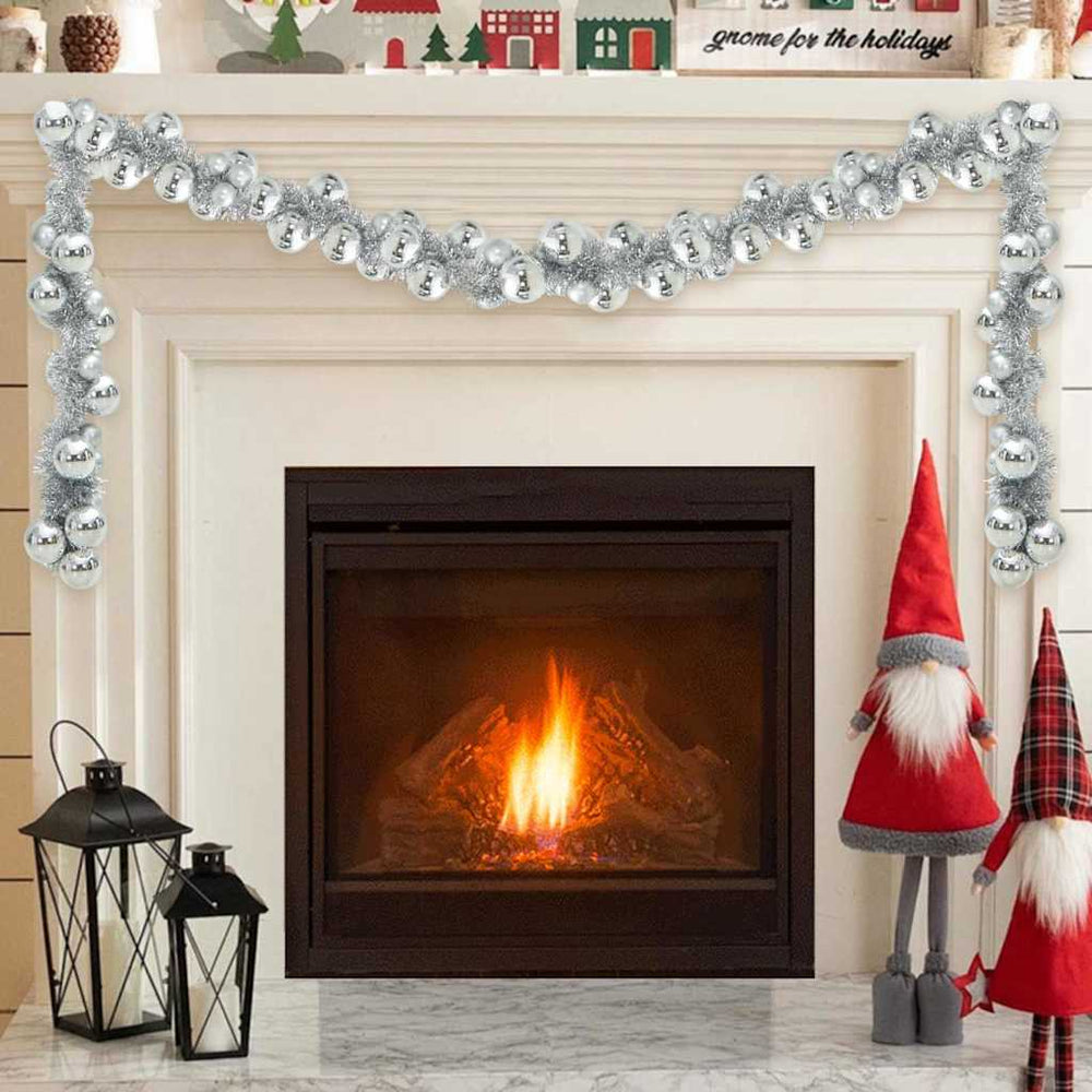Vidaxl kerstbal guirlande zilver 186 cm polystyreen