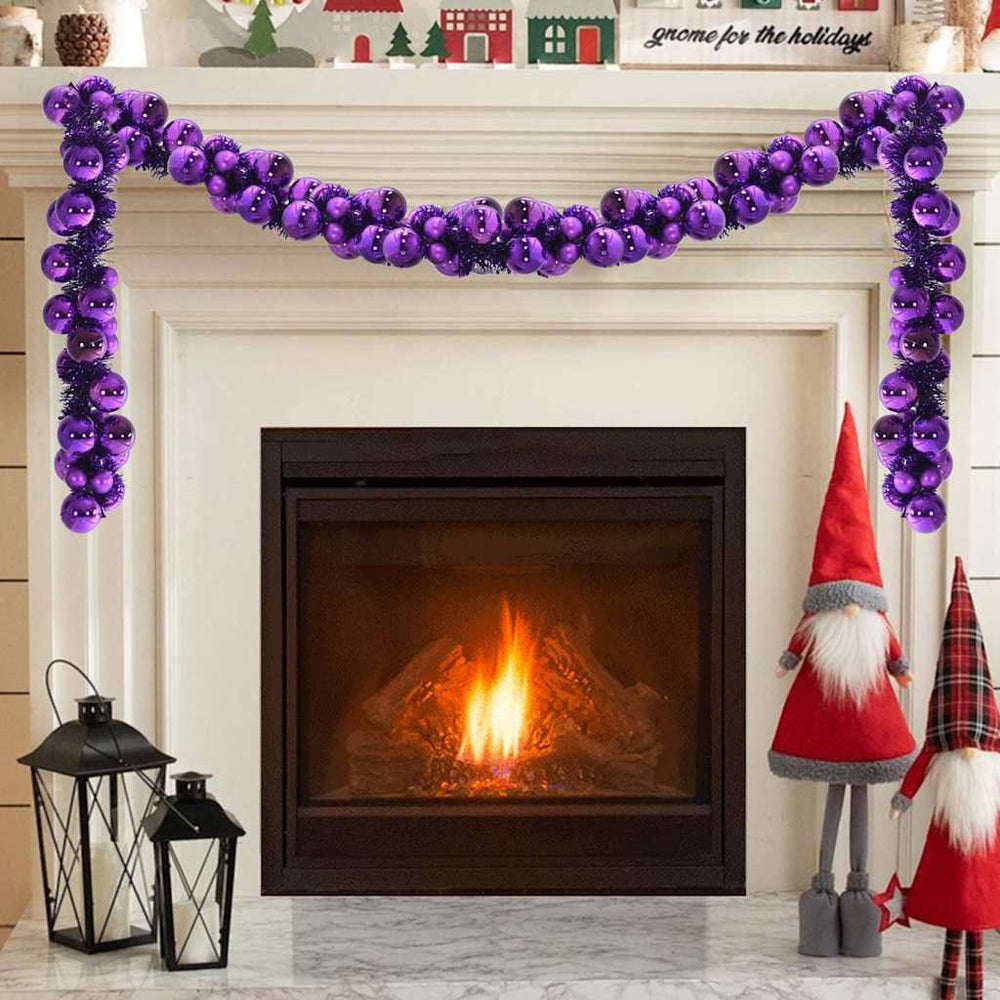 Vidaxl kerstbal guirlande lila 186 cm polystyreen