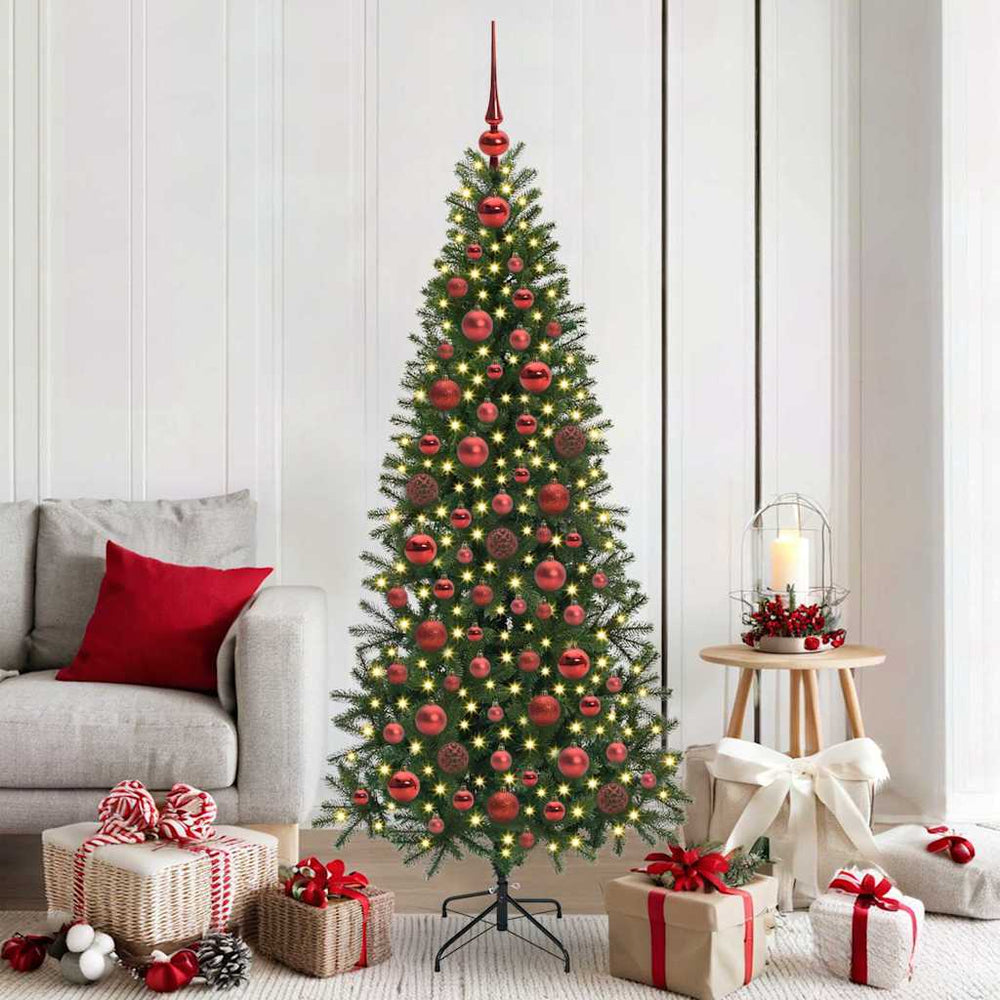 Vidaxl kerstbal set met 300 led 120 pcs rood kunststof