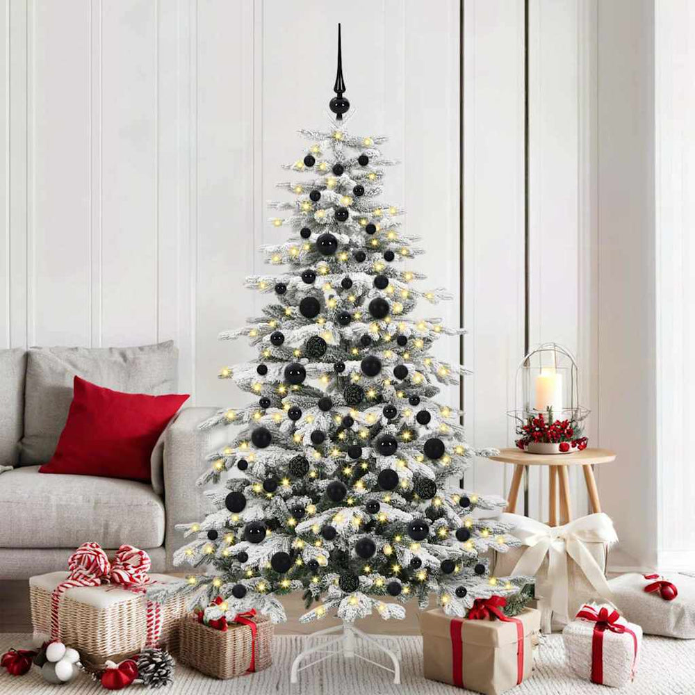 Vidaxl kerstbal set met 300 led 120 pcs zwart kunststof