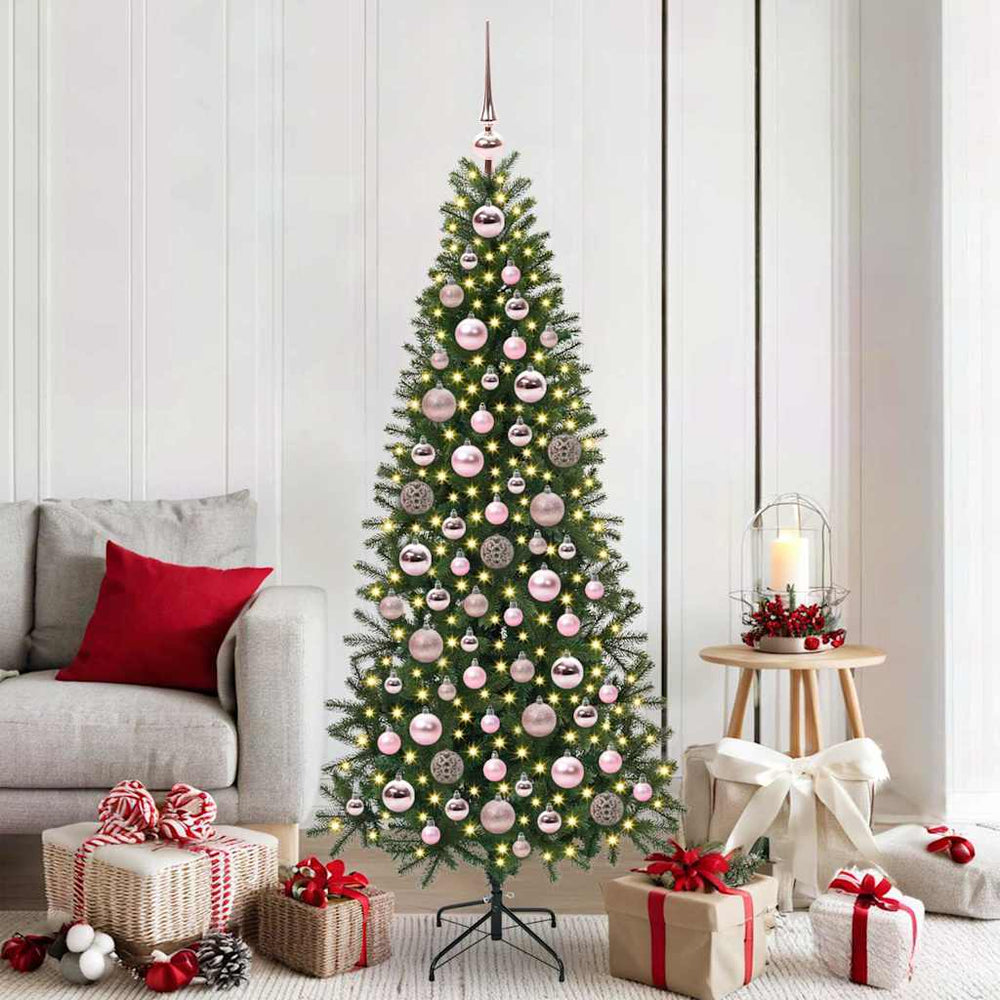 Vidaxl kerstbal set met 300 led 120 pcs roze kunststof