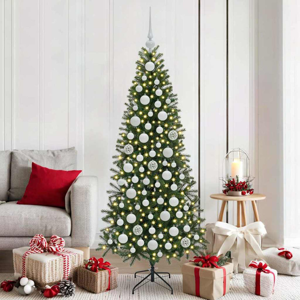 Vidaxl kerstbal set met 300 led 120 pcs wit kunststof