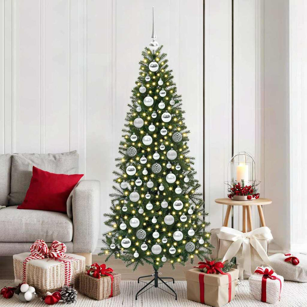 Vidaxl kerstbal set met 300 led 120 pcs zilver kunststof