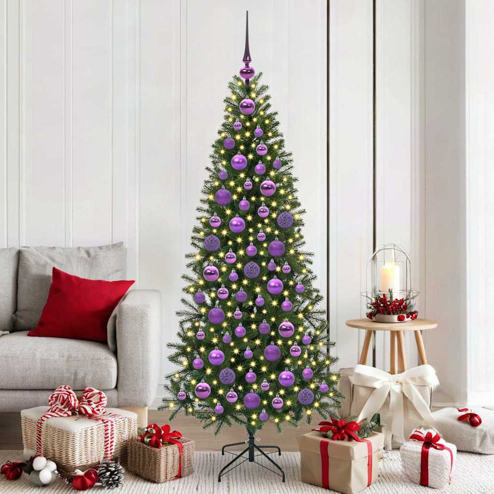 Vidaxl kerstbal set met 300 led 120 pcs lila kunststof