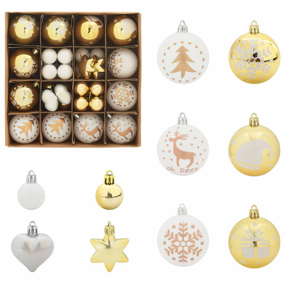 Vidaxl kerstbal set 40 pcs wit en goud kunststof