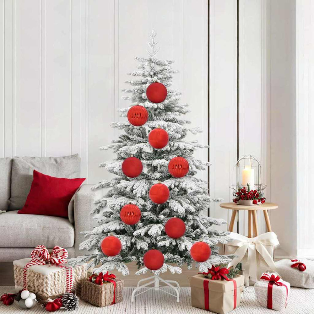 Vidaxl kerstbalset xl 9 pcs rood kunststof