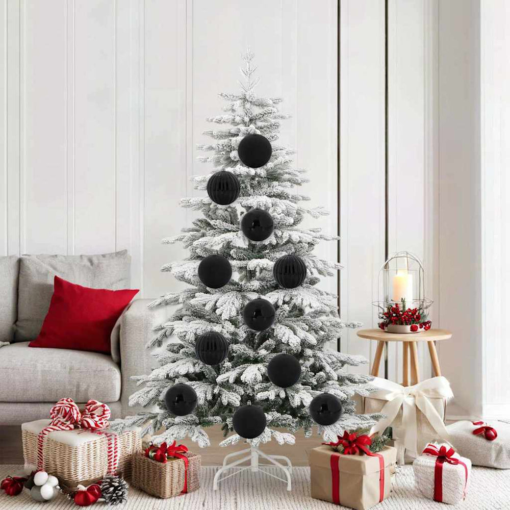 Vidaxl kerstbal set xl 9 pcs zwart kunststof