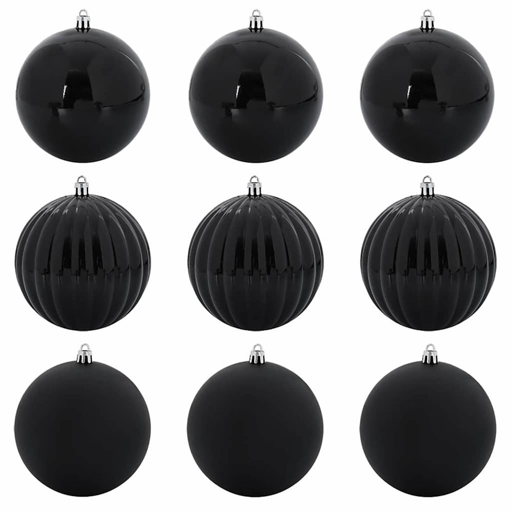 Vidaxl kerstbal set xl 9 pcs zwart kunststof