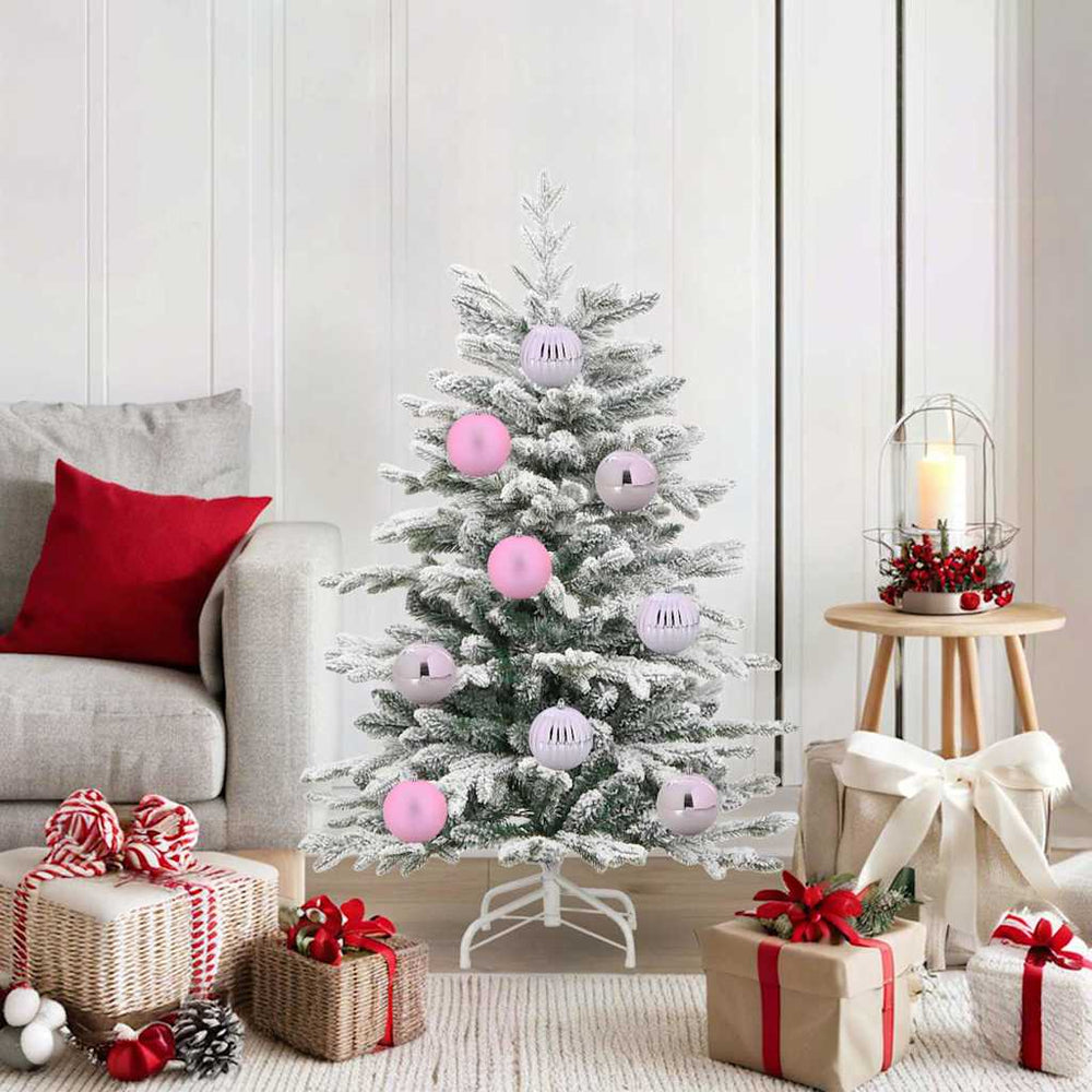 Vidaxl kerstbalset xl 15 pcs roze kunststof