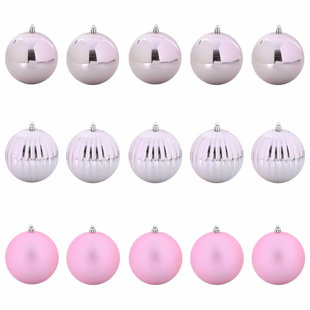Vidaxl kerstbalset xl 15 pcs roze kunststof