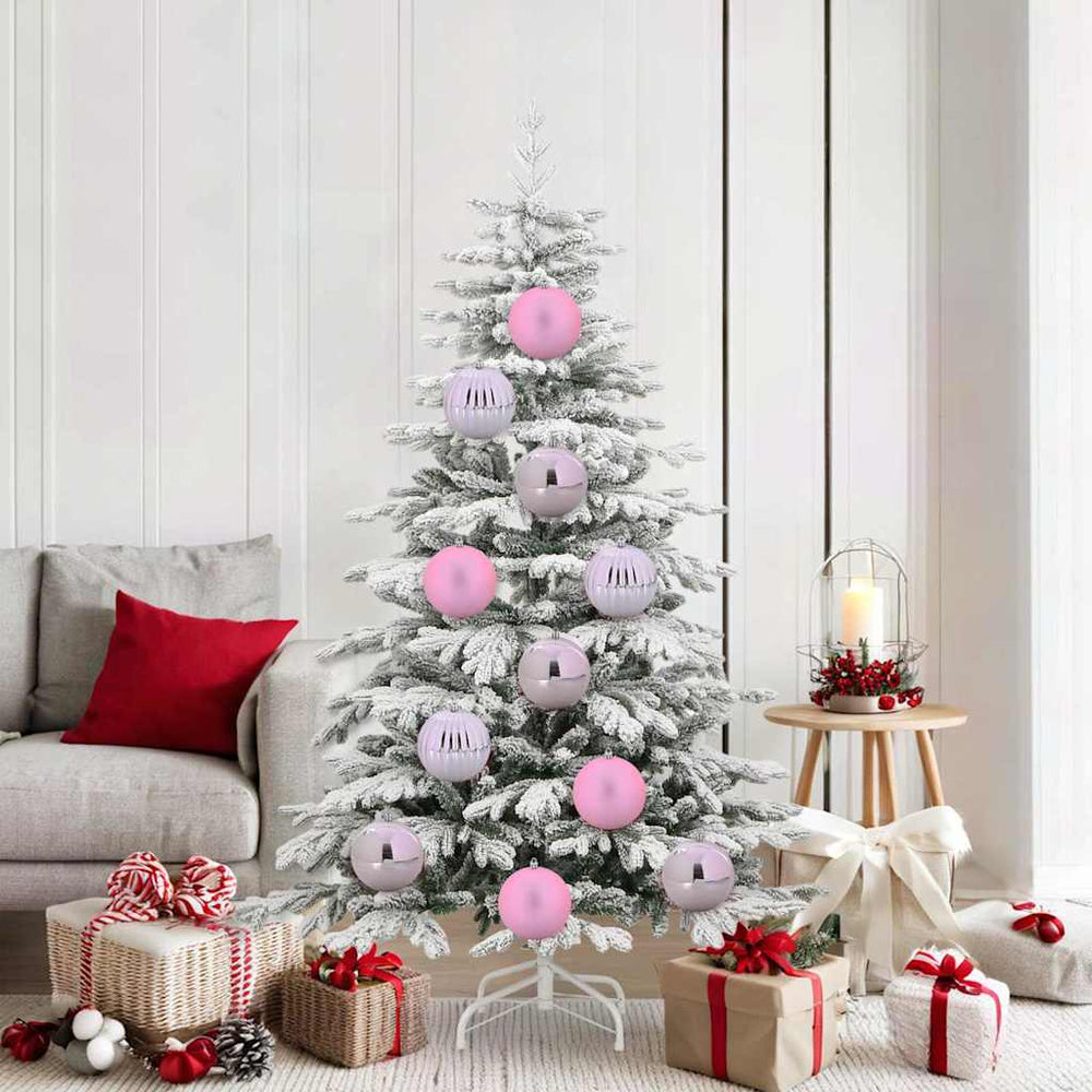 Vidaxl kerstbal set xl 9 pcs roze kunststof