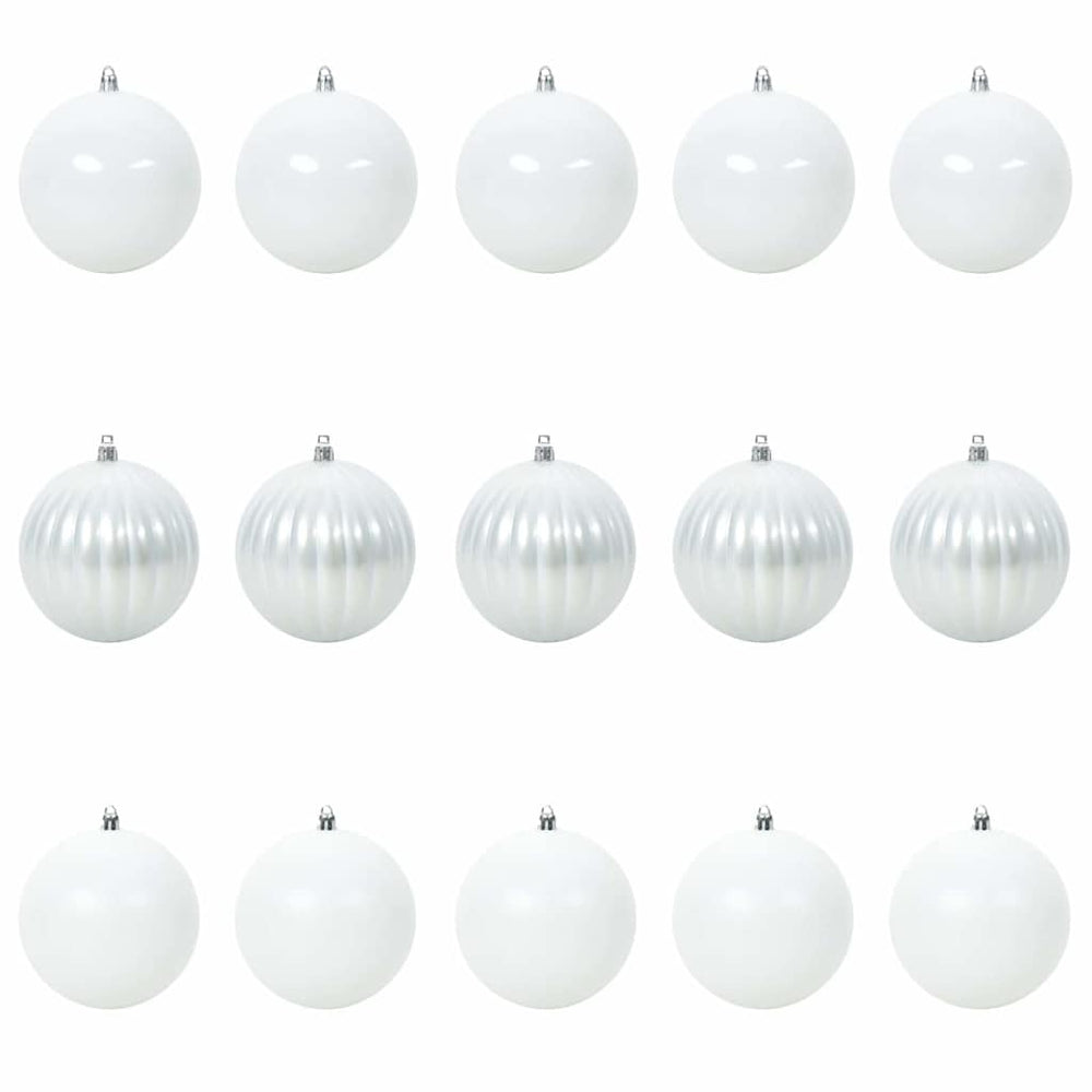 Vidaxl kerstbalset xl 15 pcs wit kunststof