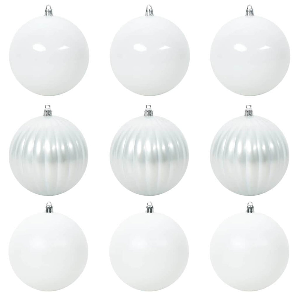 Vidaxl kerstbal set xl 9 pcs wit kunststof