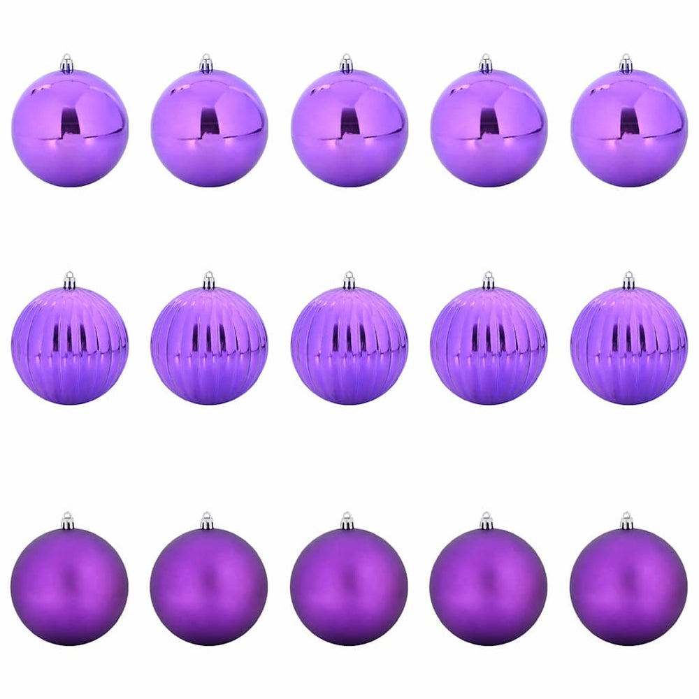 Vidaxl kerstbal set xl 15 pcs lila kunststof