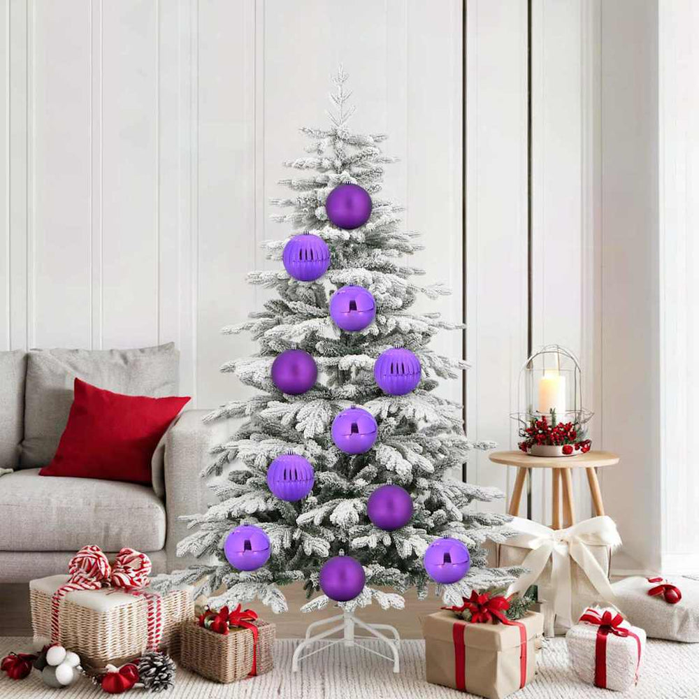 Vidaxl kerstbalset xl 9 pcs lila kunststof
