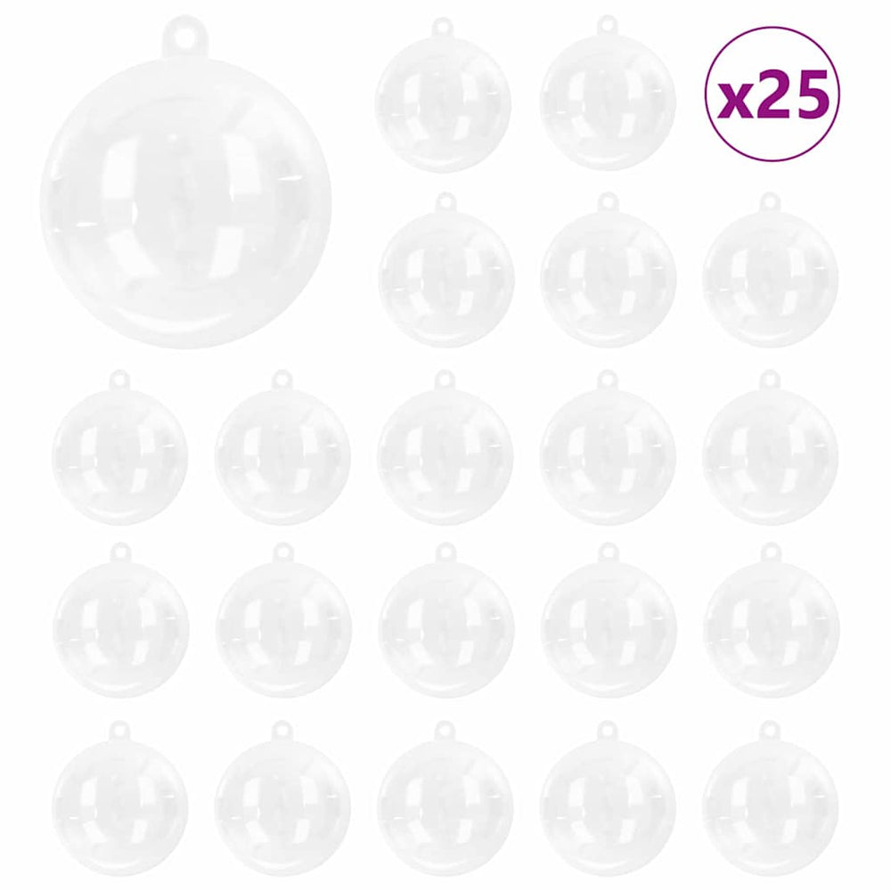 Vidaxl kerstbal set 25 pcs doorzichtig ø 8 cm
