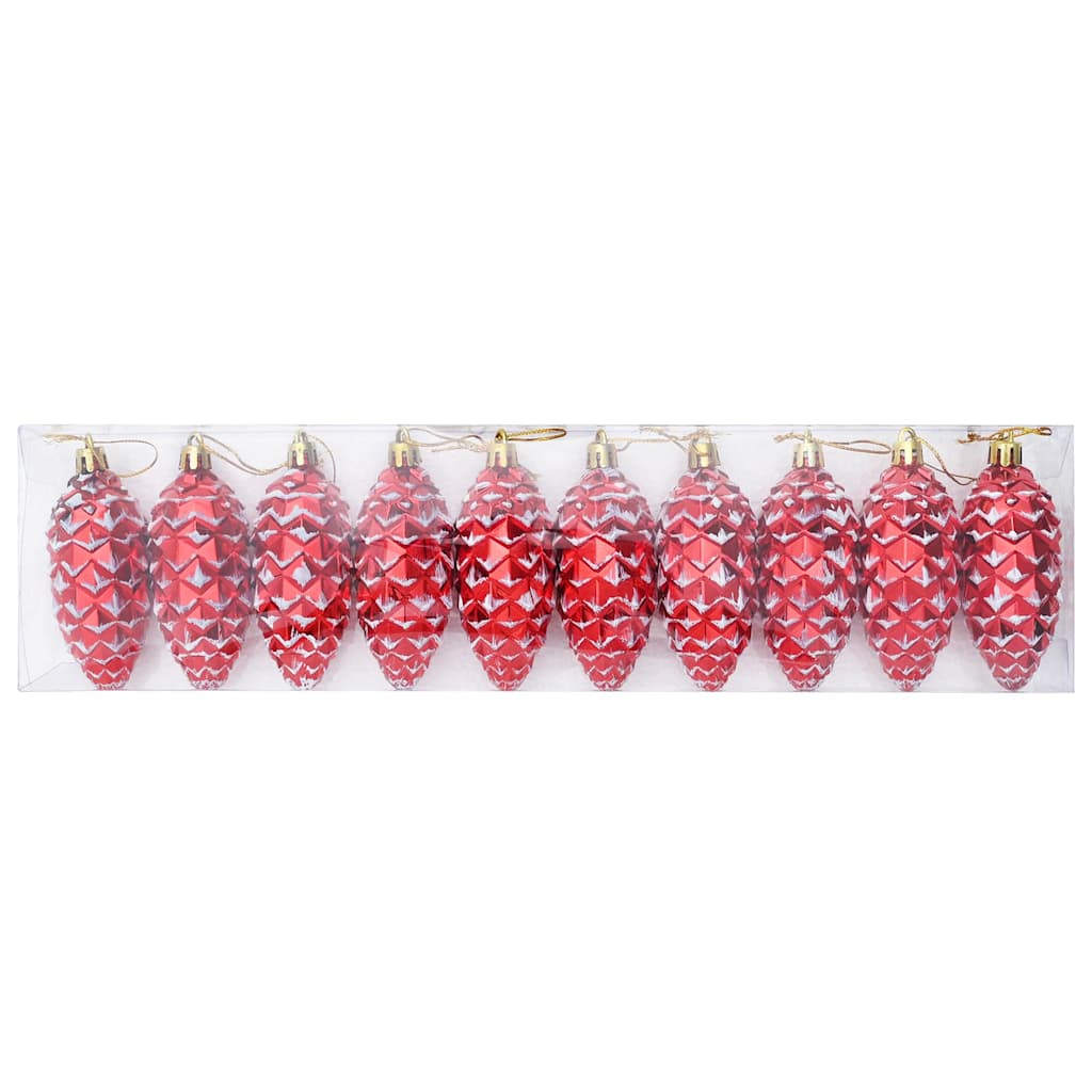 Vidaxl kerstdennenappeltje 40 st rood 4 x 9 cm kunststof