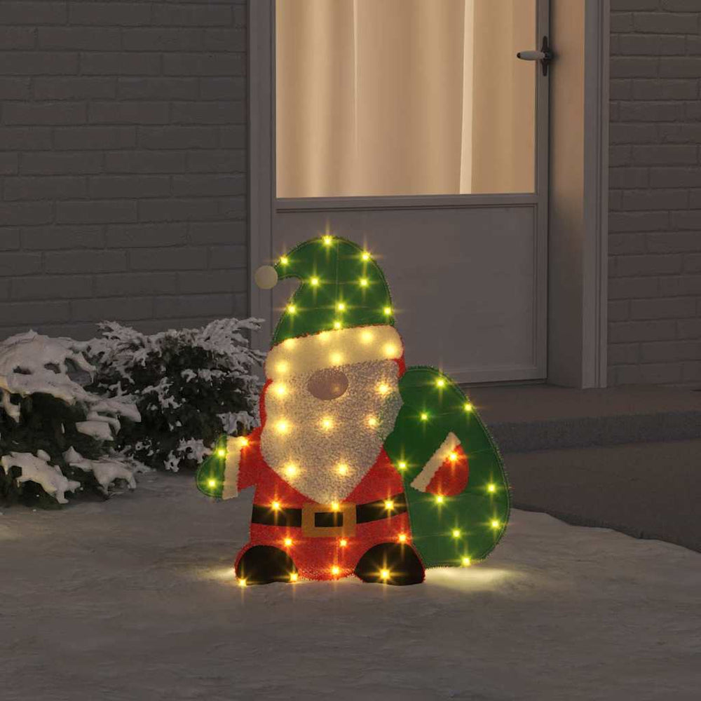 Vidaxl verlichte kerstman met 60 led warmwit 70 x 62 cm lurexfabric