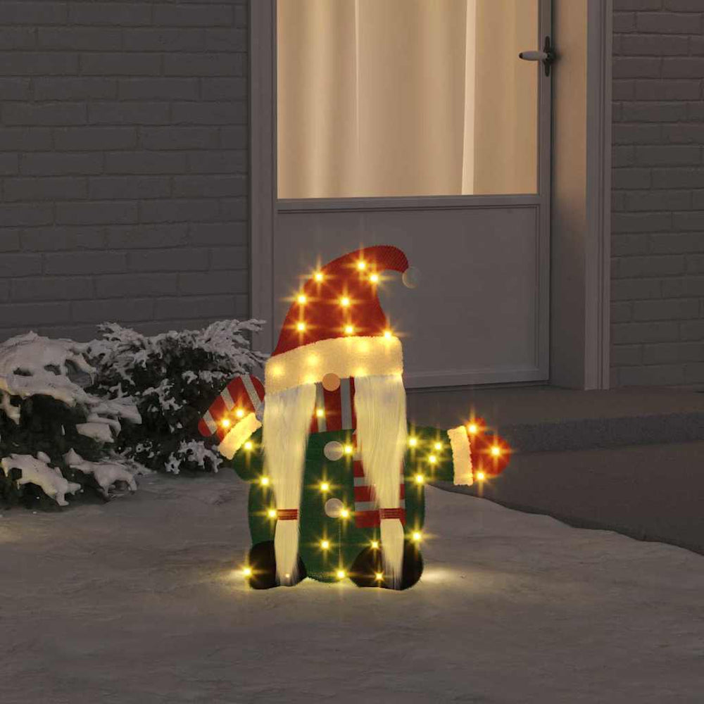 Vidaxl verlichte gnoom met 60 led warmwit 71 x 64 cm lurexfabric