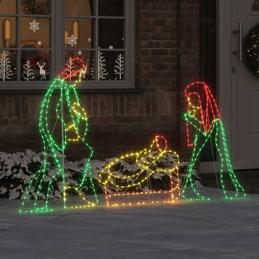 Vidaxl verlichte kerststal met 550 led multikleur 112 x 71,5 cm pvc