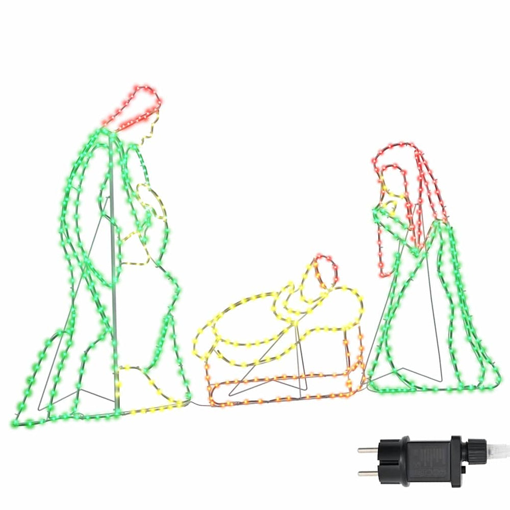 Vidaxl verlichte kerststal met 550 led multikleur 112 x 71,5 cm pvc